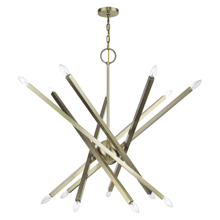14 Light Antique Brass Extra Large Foyer Chandelier