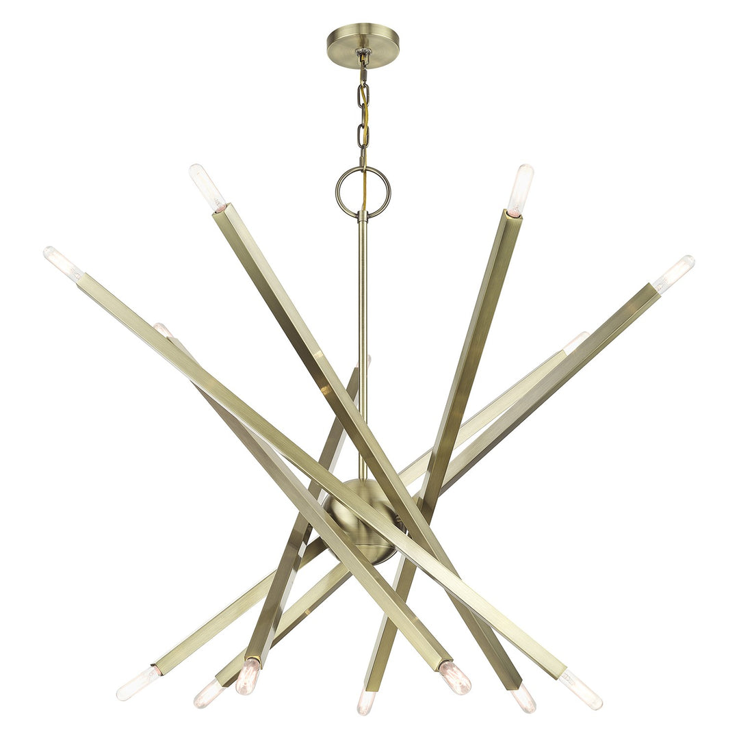 14 Light Antique Brass Extra Large Foyer Chandelier