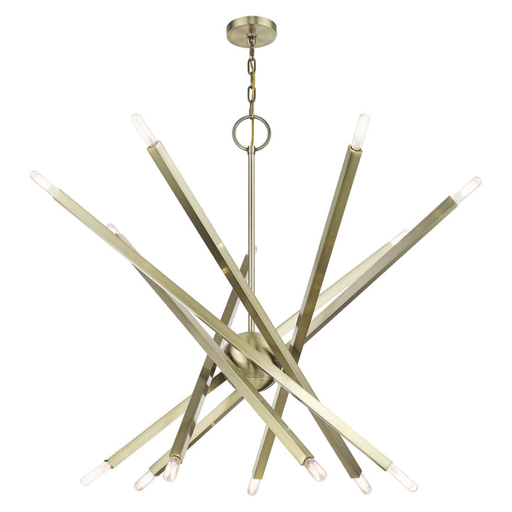 14 Light Antique Brass Extra Large Foyer Chandelier