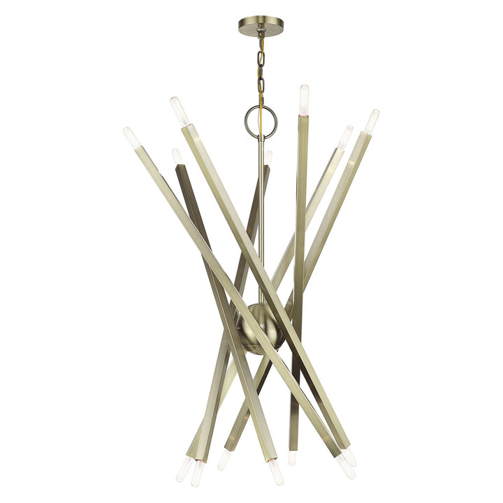 14 Light Antique Brass Extra Large Foyer Chandelier