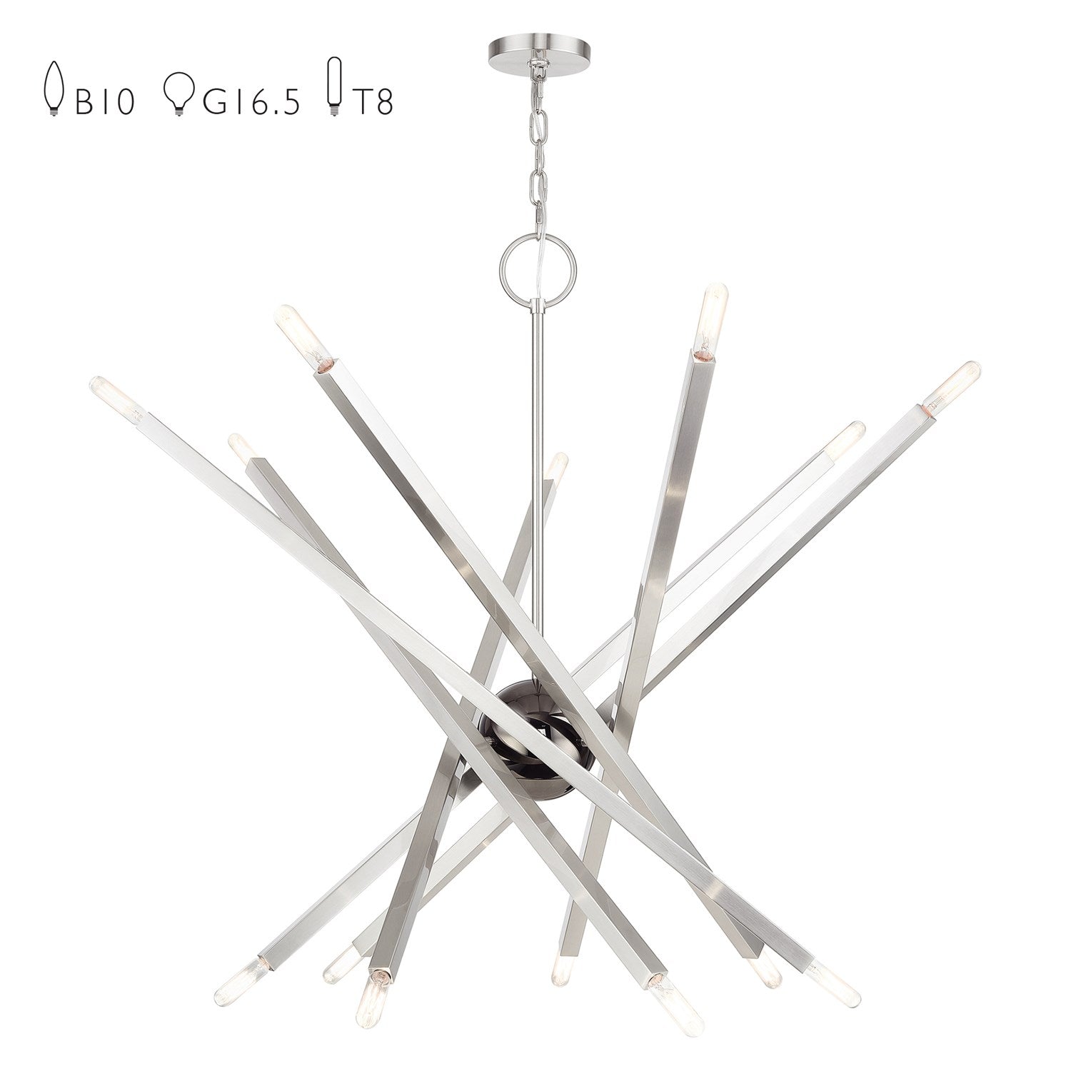 14 Light Brushed Nickel Extra Large Foyer Chandelier by Livex Lighting