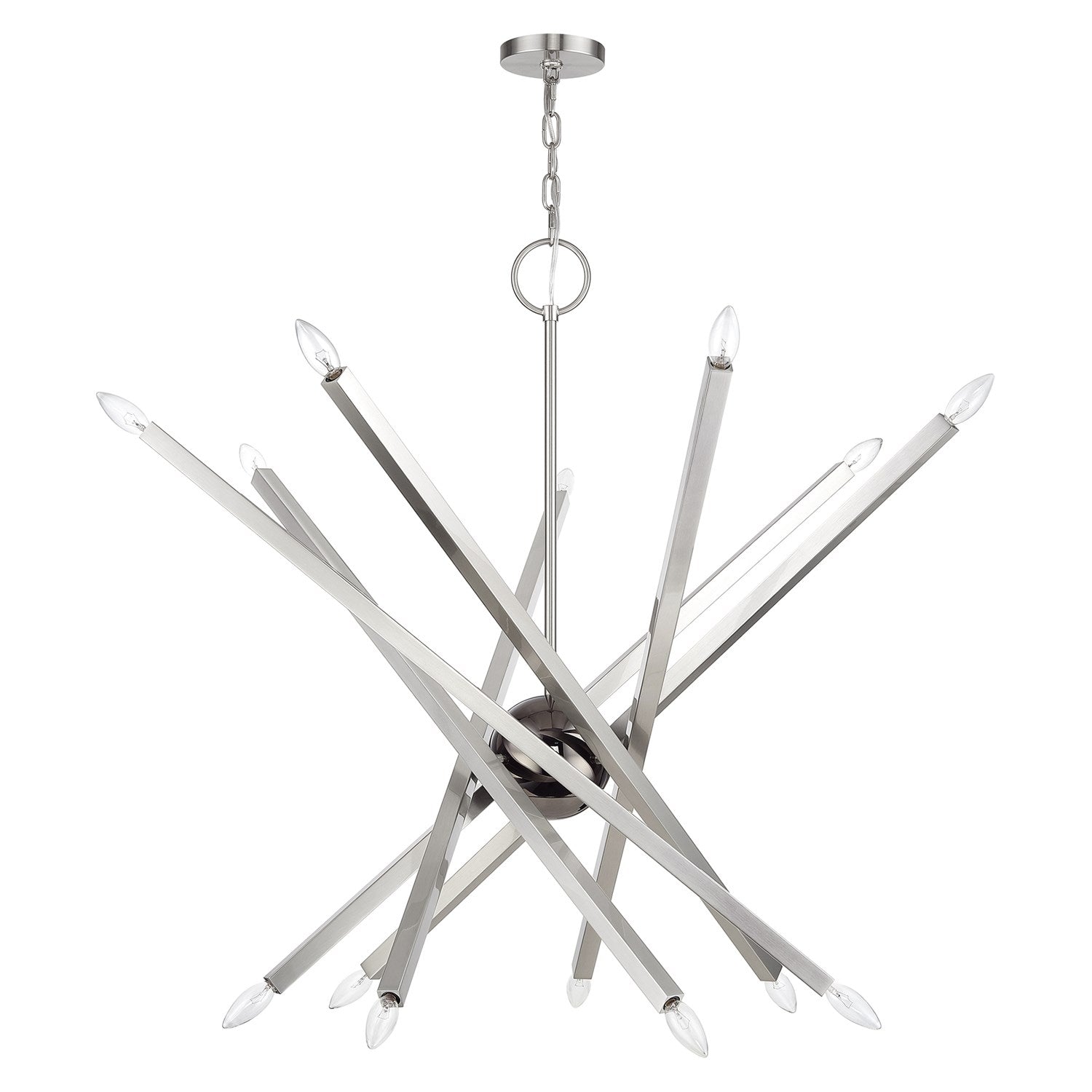 14 Light Brushed Nickel Extra Large Foyer Chandelier