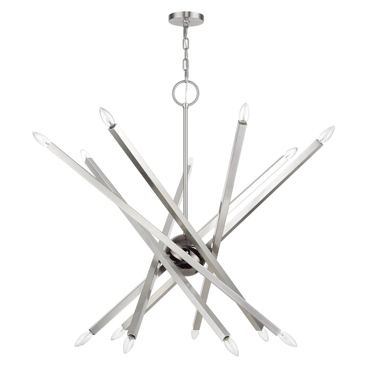 14 Light Brushed Nickel Extra Large Foyer Chandelier