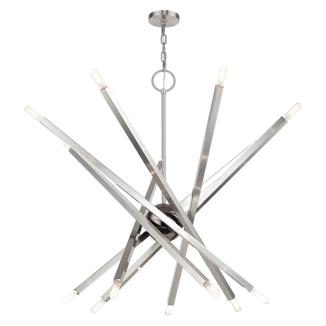 14 Light Brushed Nickel Extra Large Foyer Chandelier
