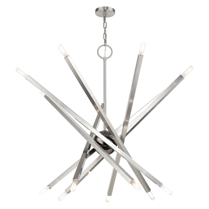 14 Light Brushed Nickel Extra Large Foyer Chandelier