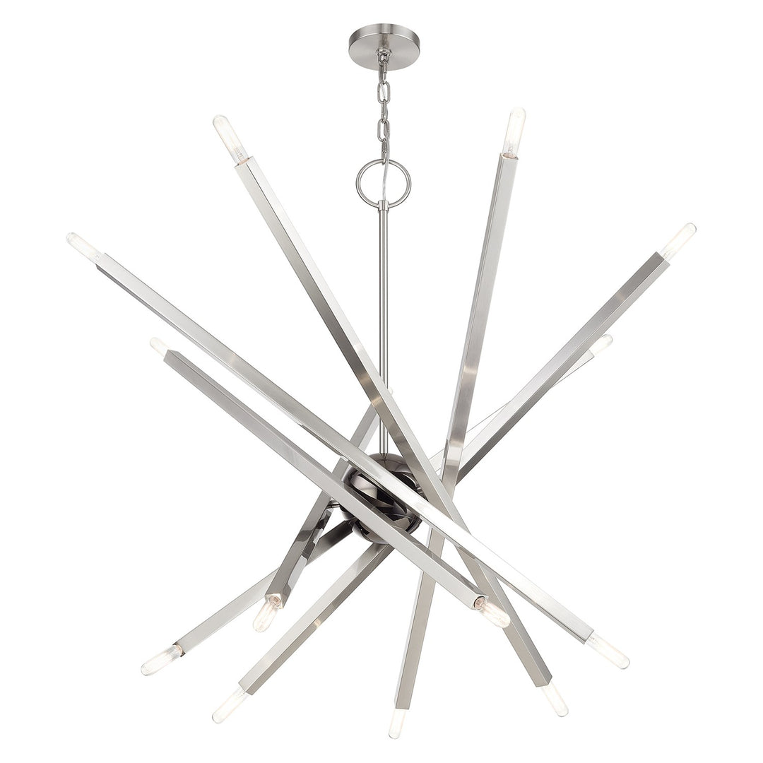 14 Light Brushed Nickel Extra Large Foyer Chandelier