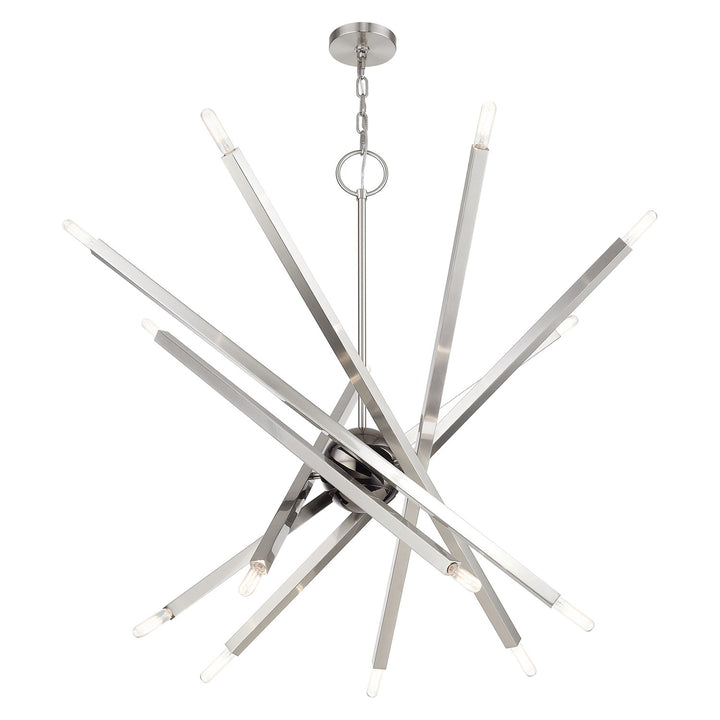 14 Light Brushed Nickel Extra Large Foyer Chandelier
