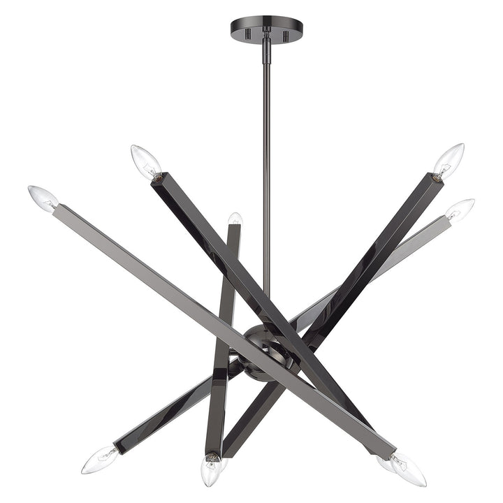 10 Light Black Chrome Large Chandelier