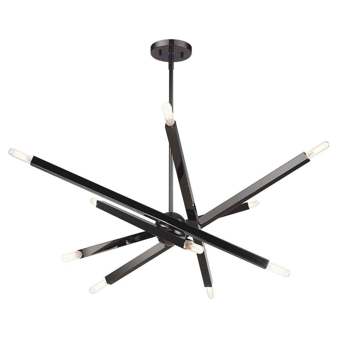 10 Light Black Chrome Large Chandelier