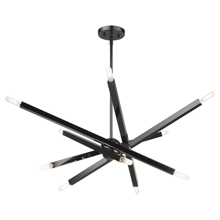 10 Light Black Chrome Large Chandelier