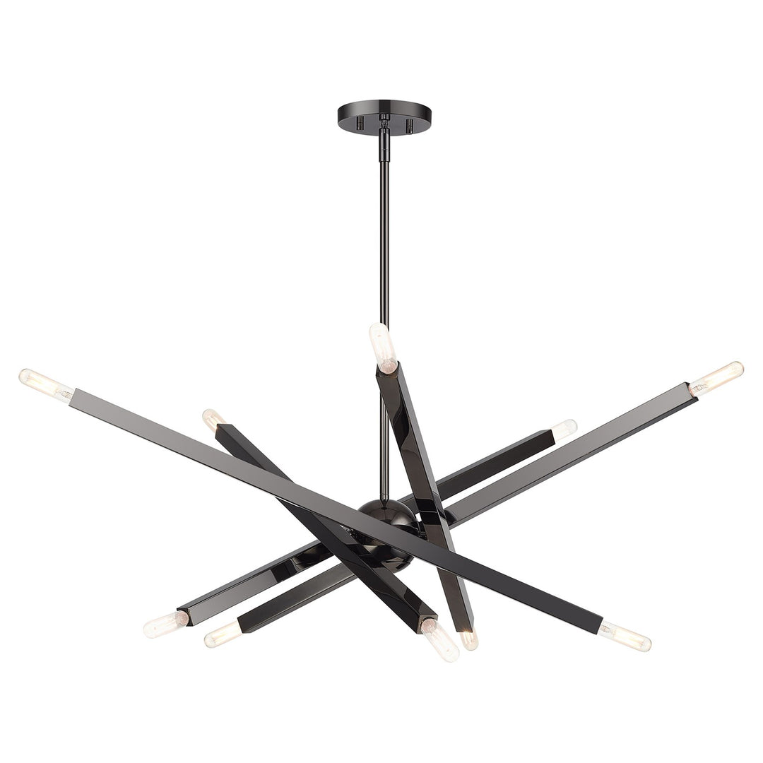 10 Light Black Chrome Large Chandelier