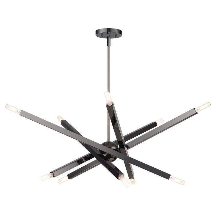 10 Light Black Chrome Large Chandelier