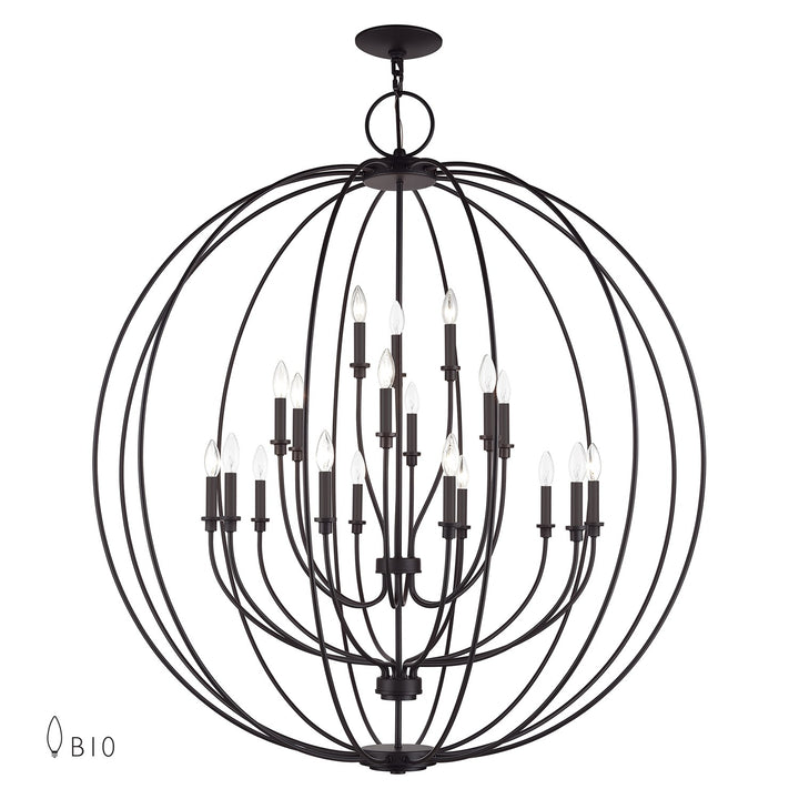19 Light Bronze Globe Grande Foyer Chandelier by Livex Lighting