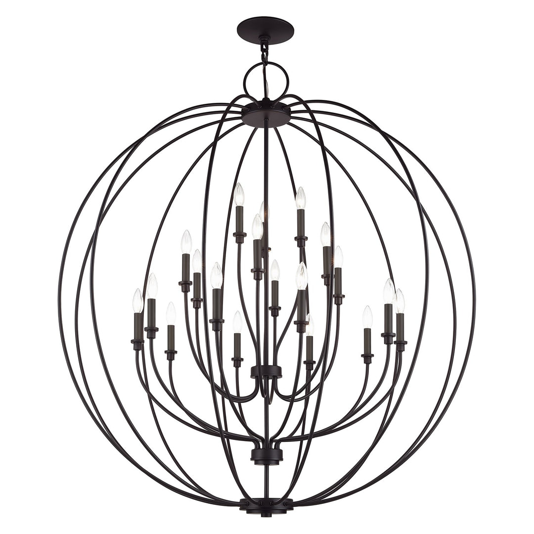 19 Light Bronze Globe Grande Foyer Chandelier