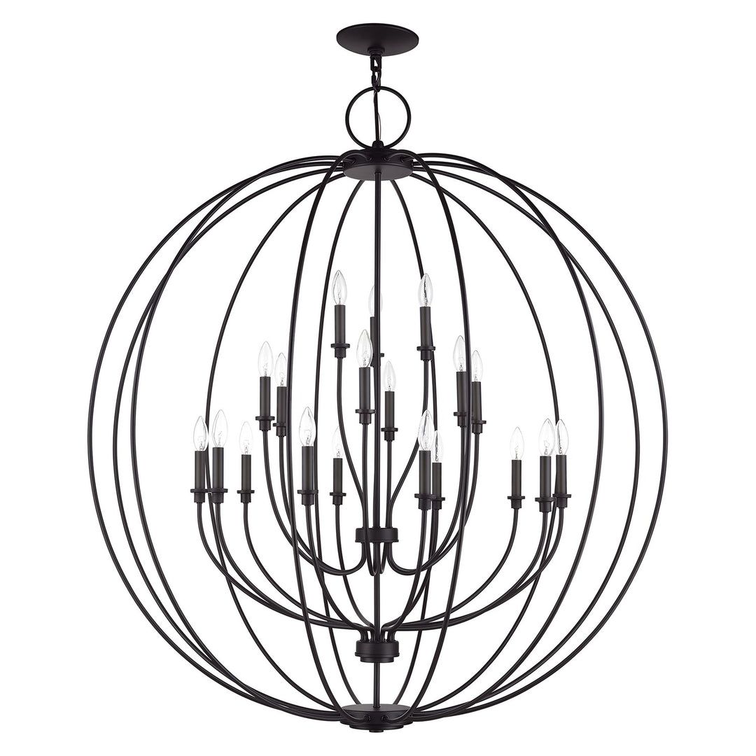 19 Light Bronze Globe Grande Foyer Chandelier