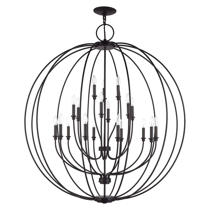 19 Light Bronze Globe Grande Foyer Chandelier