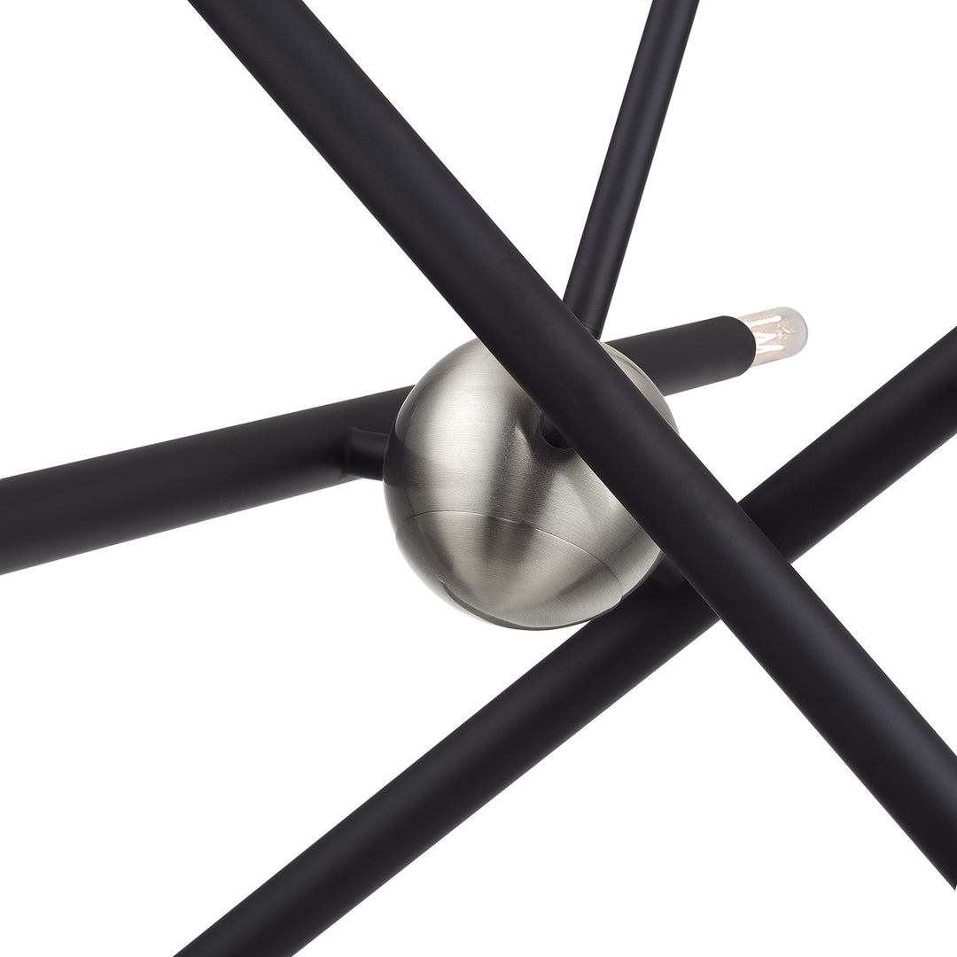6 Light Black Small Chandelier