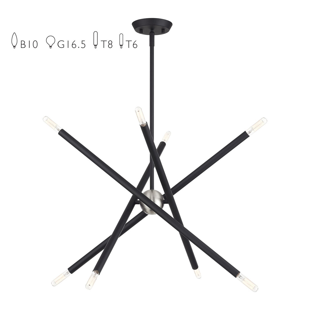 8 Light Black Chandelier by Livex Lighting