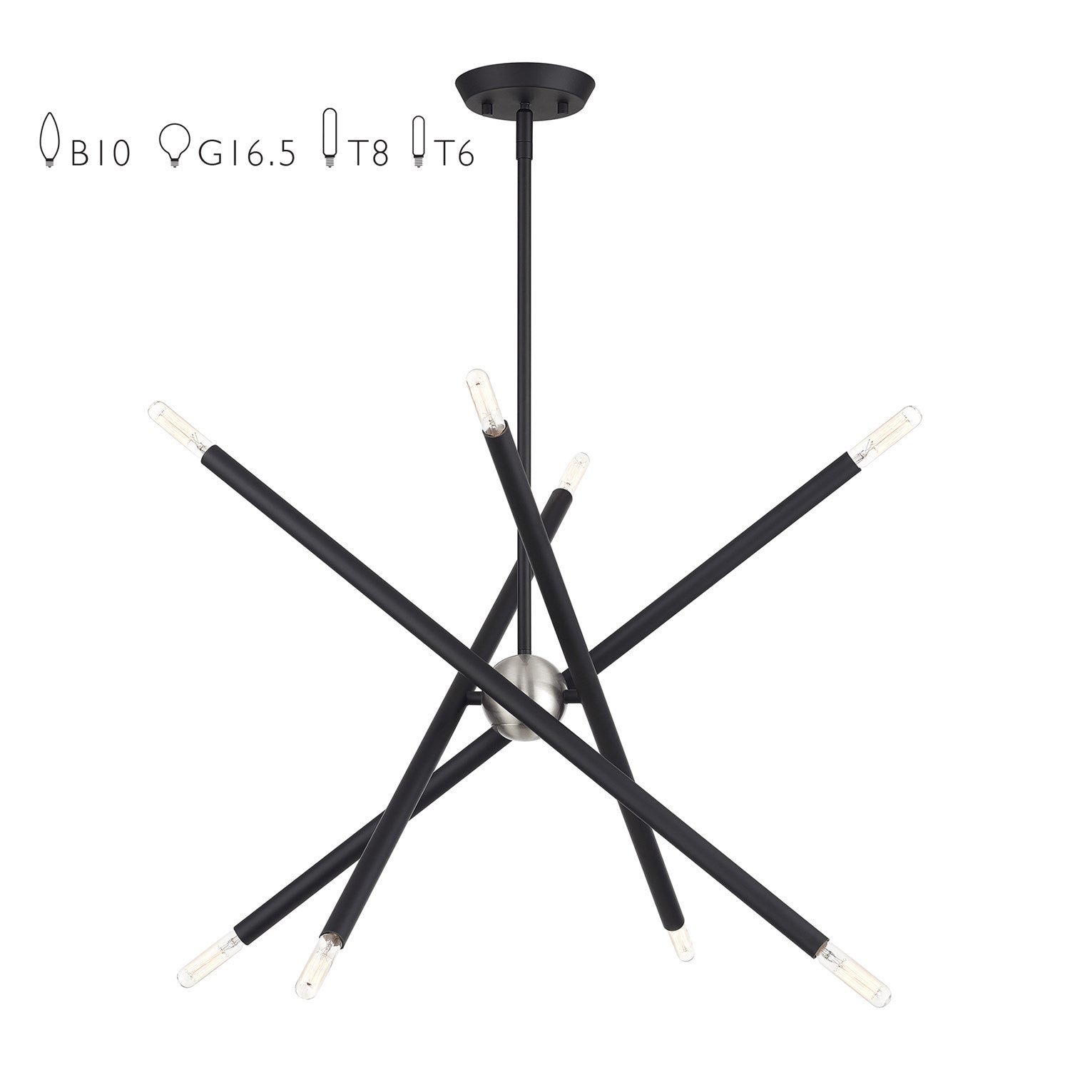 8 Light Black Chandelier by Livex Lighting
