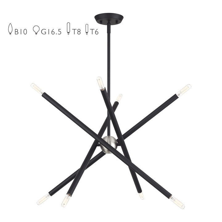 8 Light Black Chandelier by Livex Lighting