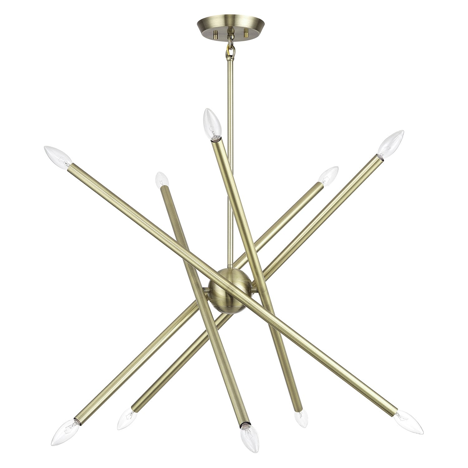 10 Light Antique Brass Medium Chandelier