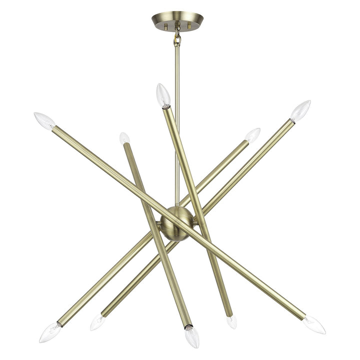 10 Light Antique Brass Medium Chandelier
