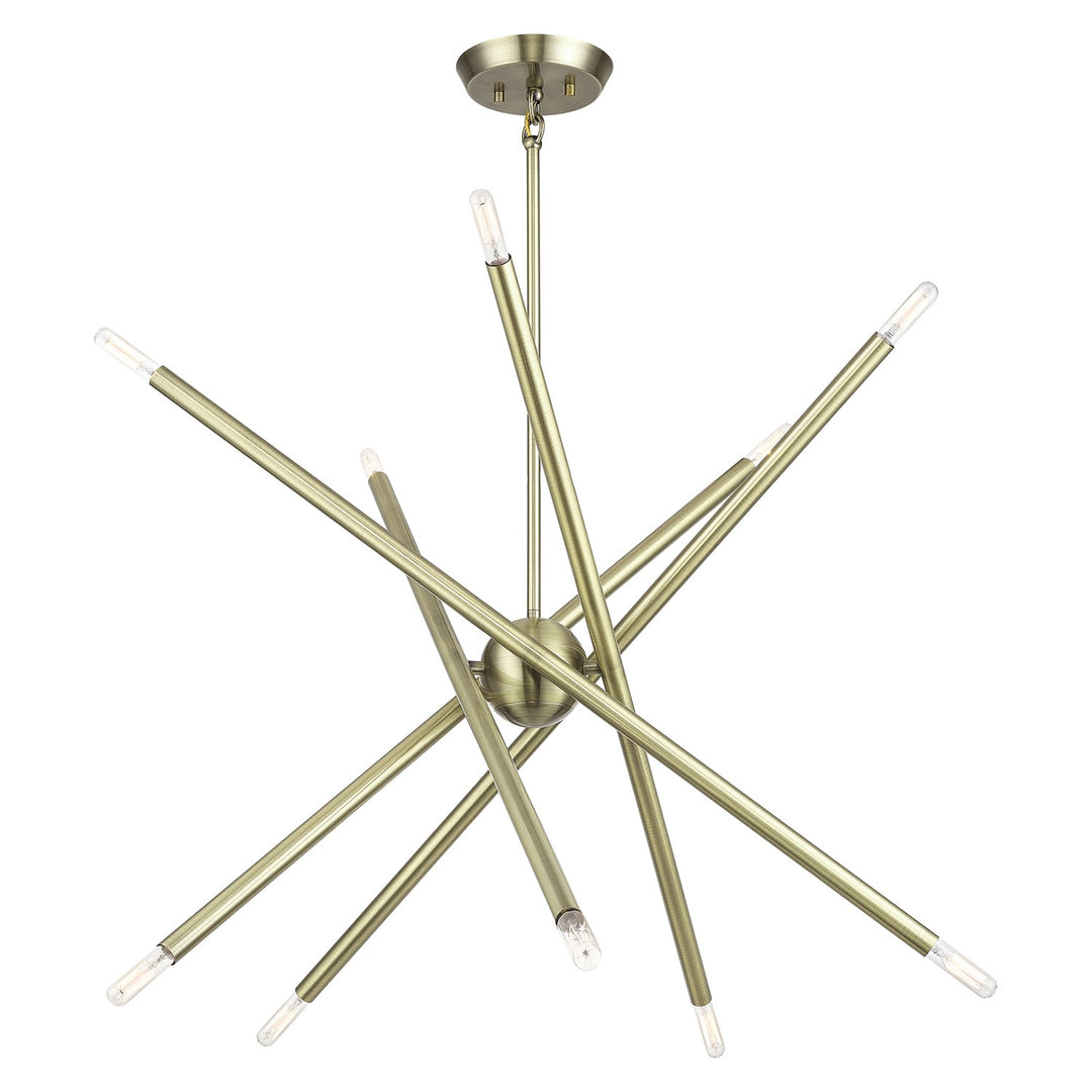 10 Light Antique Brass Medium Chandelier