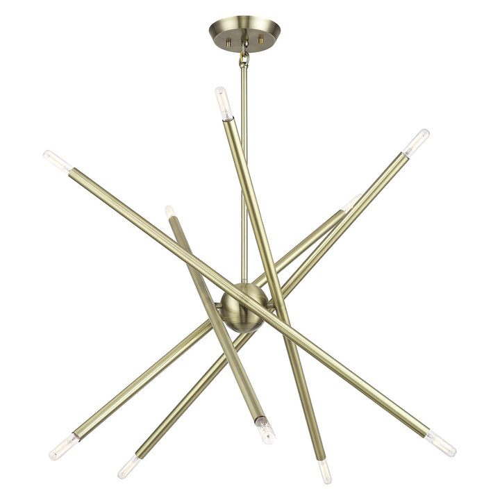 10 Light Antique Brass Medium Chandelier