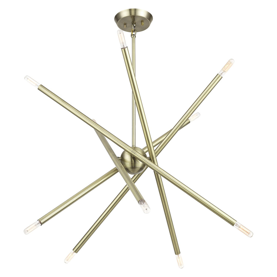 10 Light Antique Brass Medium Chandelier