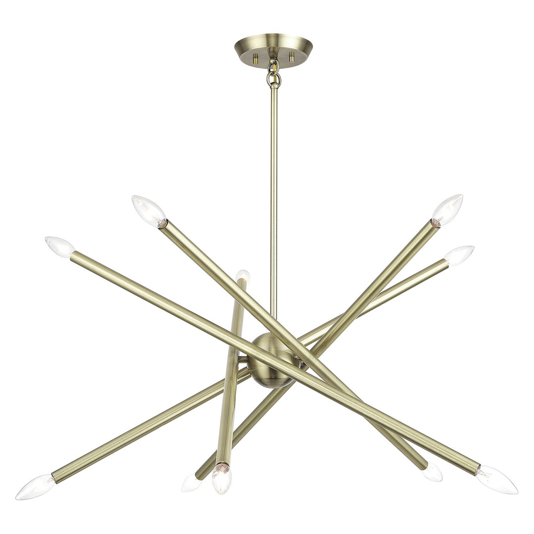 10 Light Antique Brass Medium Chandelier