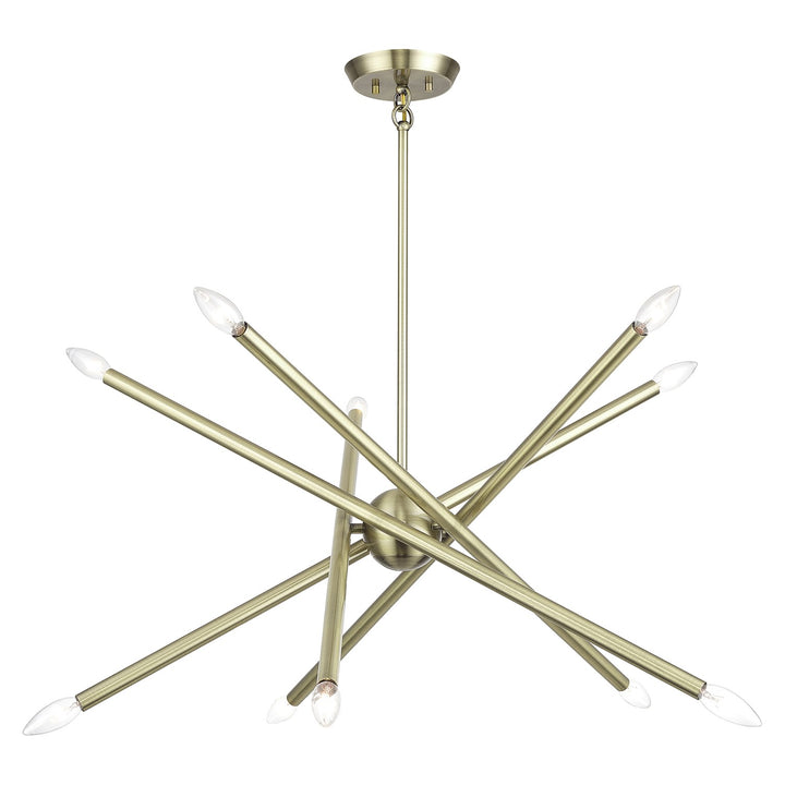 10 Light Antique Brass Medium Chandelier