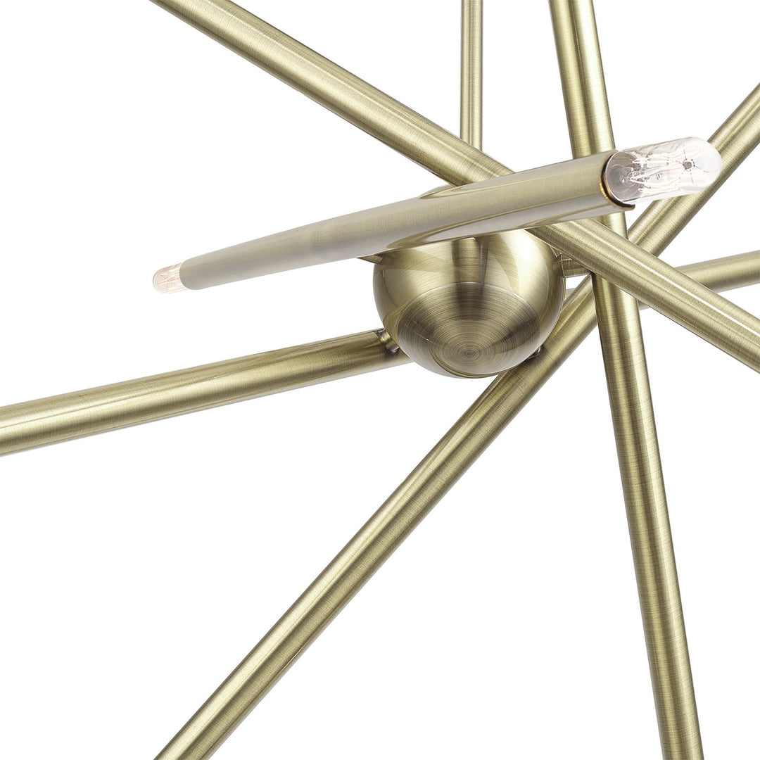 10 Light Antique Brass Medium Chandelier
