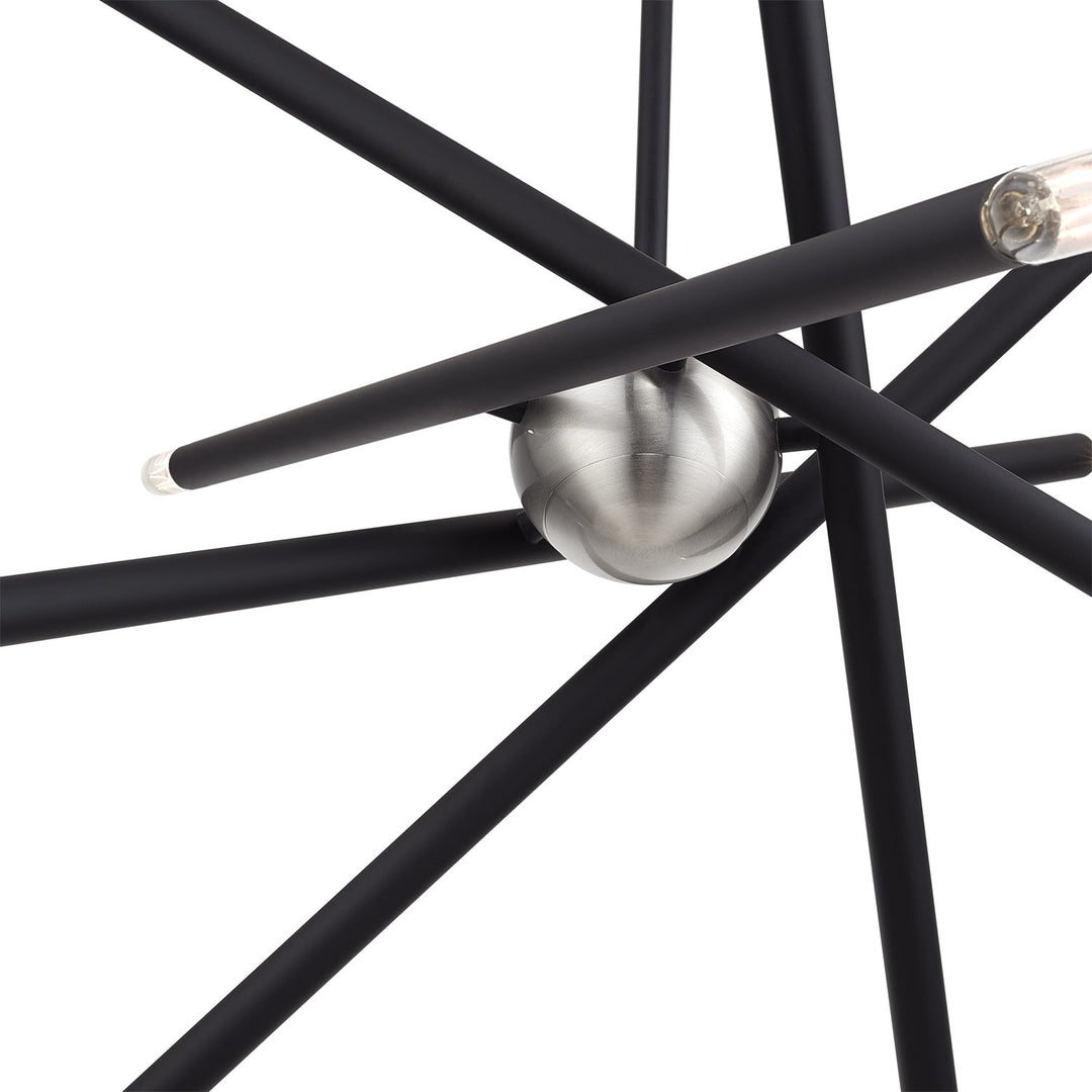 10 Light Black Medium Chandelier