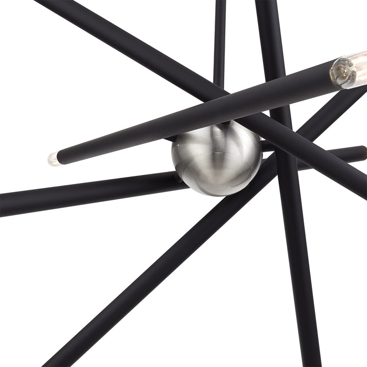 10 Light Black Medium Chandelier