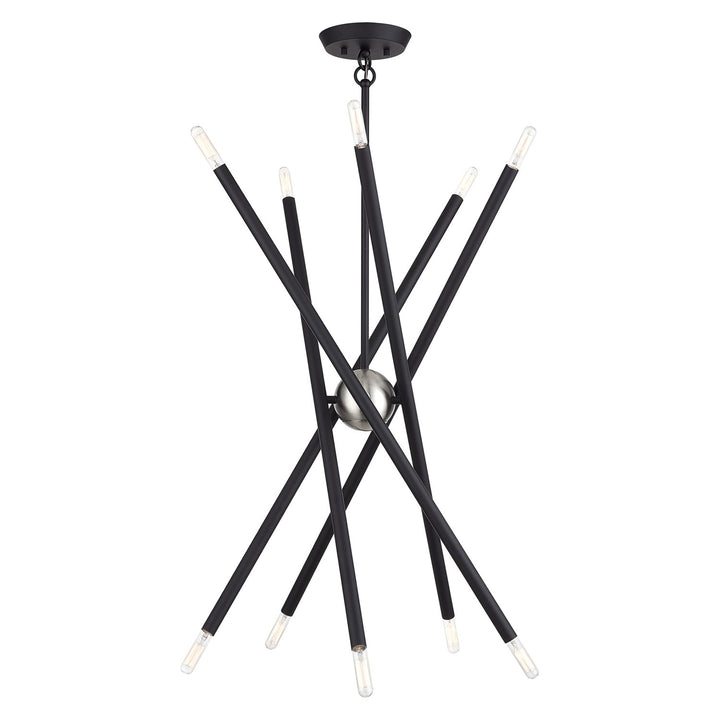 10 Light Black Medium Chandelier