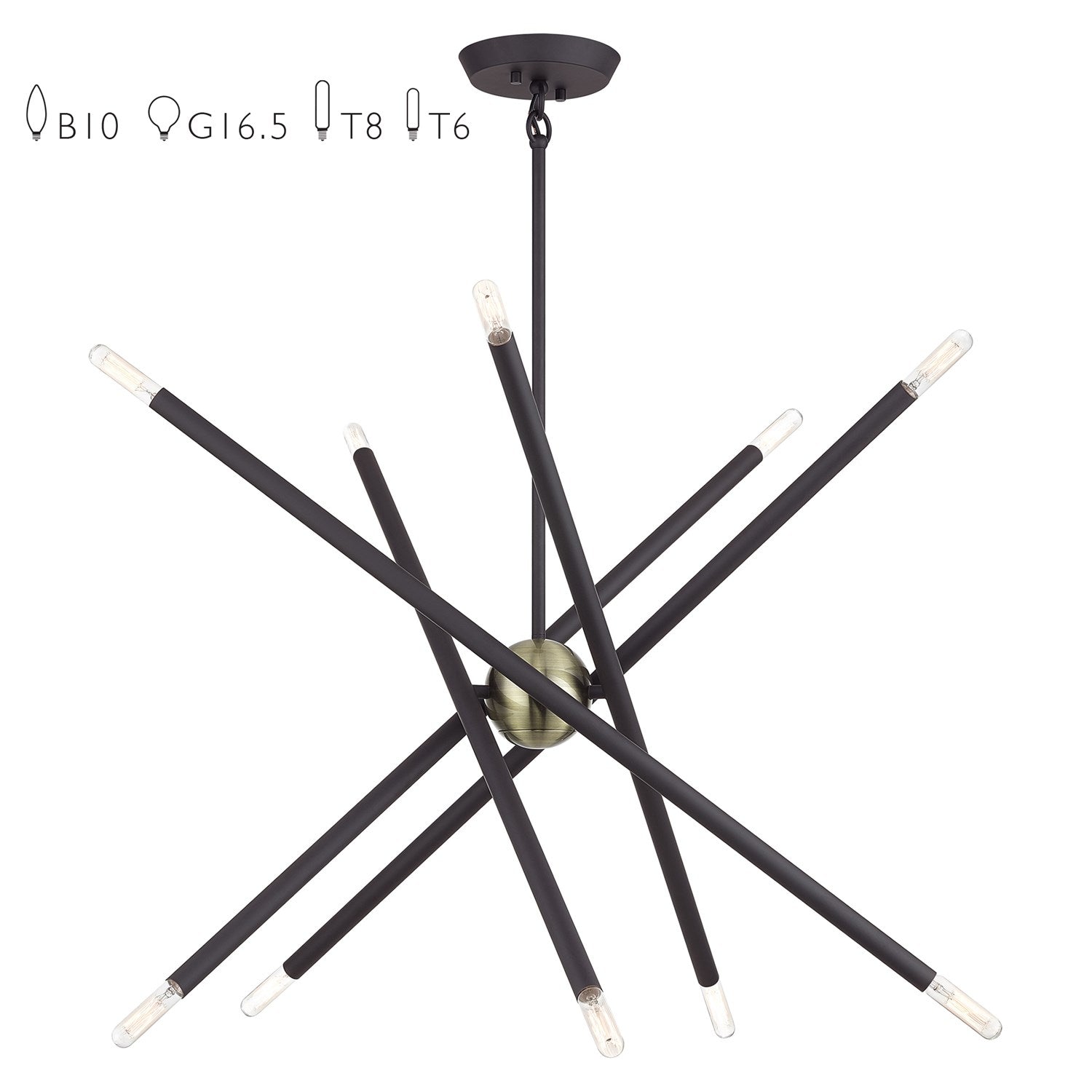 10 Light Bronze Medium Chandelier by Livex Lighting