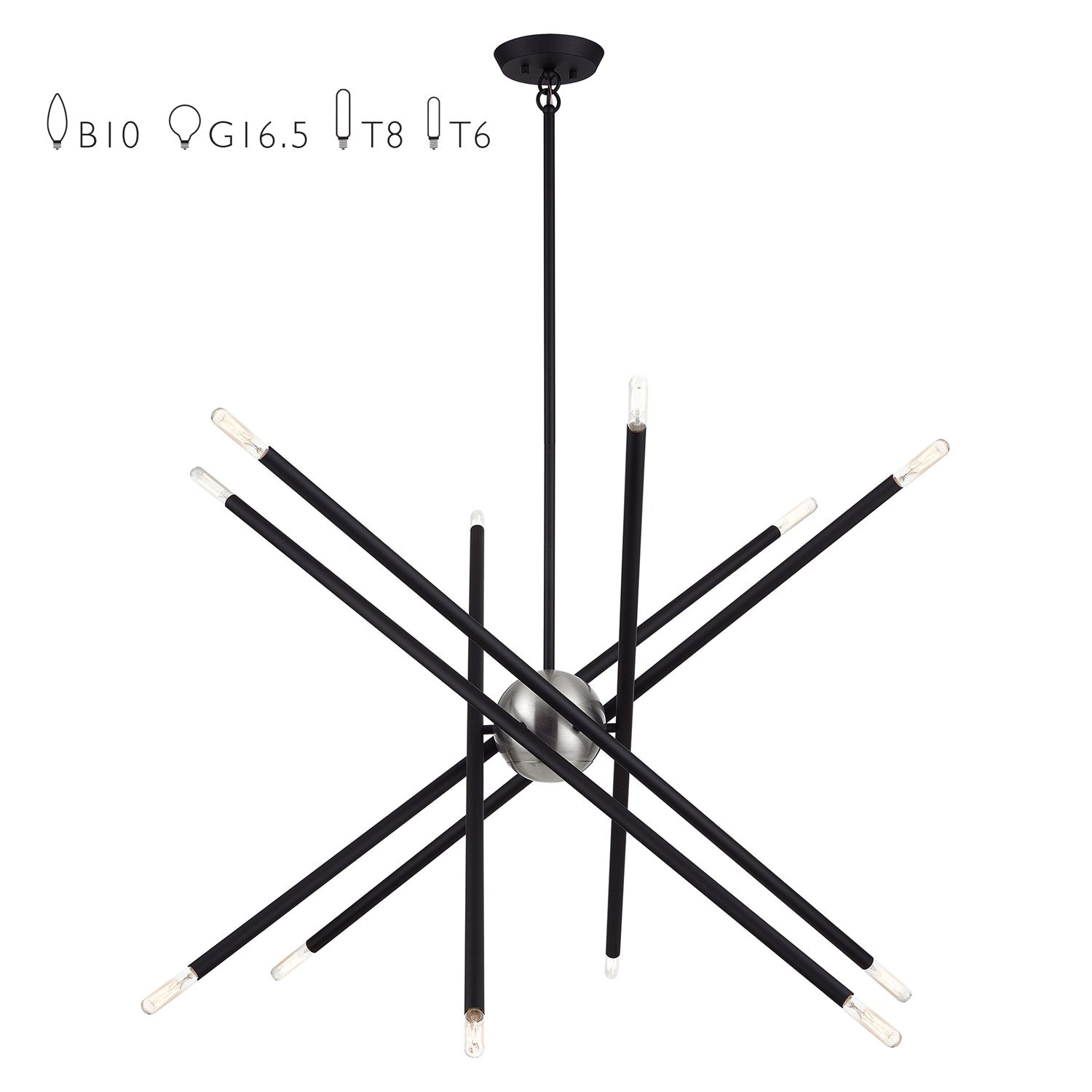 12 Light Black Large Chandelier by Livex Lighting