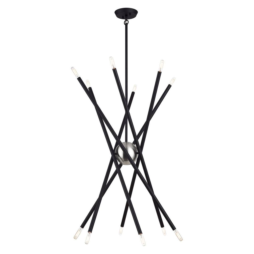 12 Light Black Large Chandelier