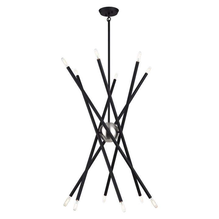 12 Light Black Large Chandelier