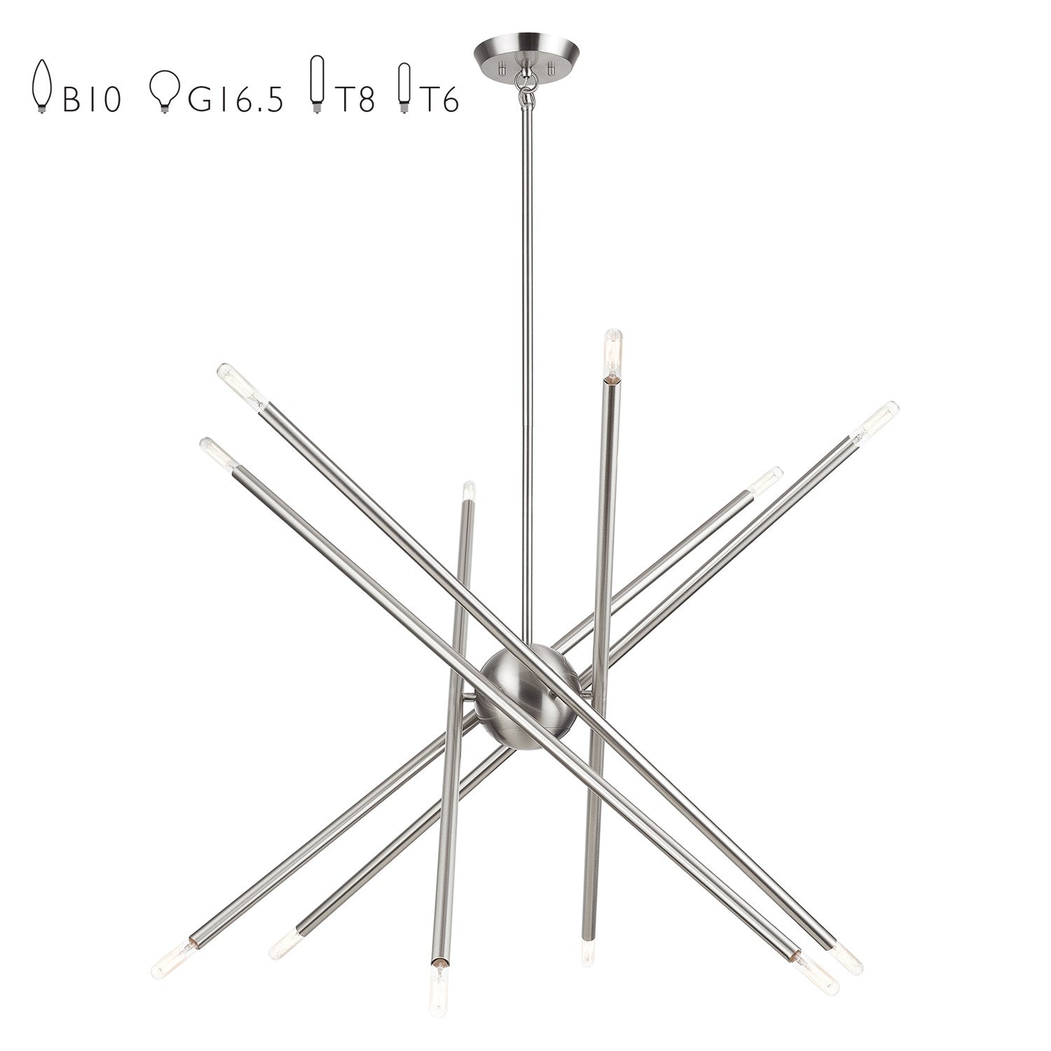 12 Light Brushed Nickel Large Chandelier by Livex Lighting