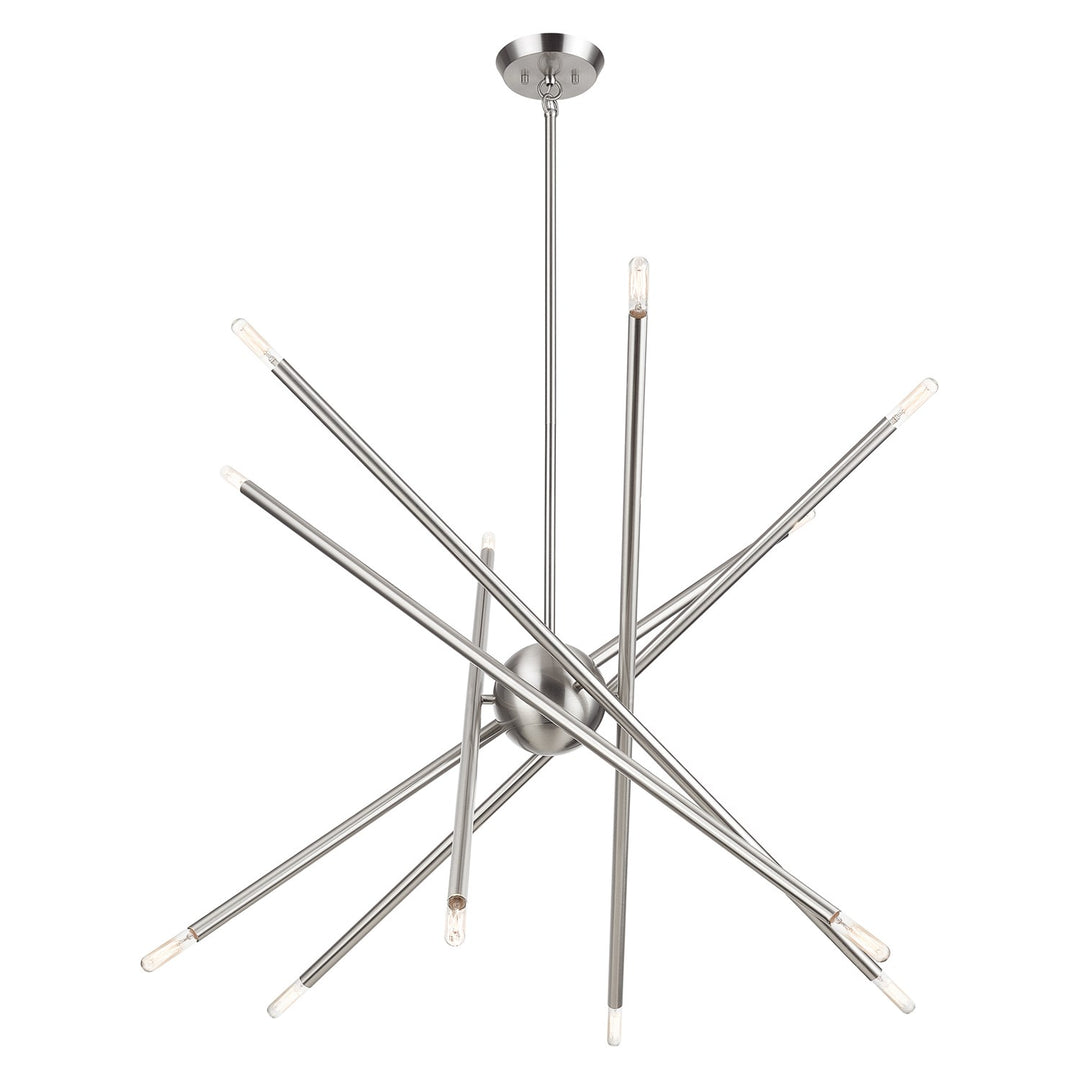 12 Light Brushed Nickel Large Chandelier