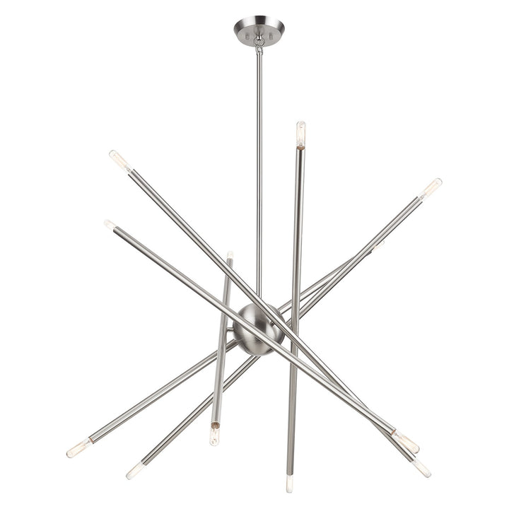 12 Light Brushed Nickel Large Chandelier