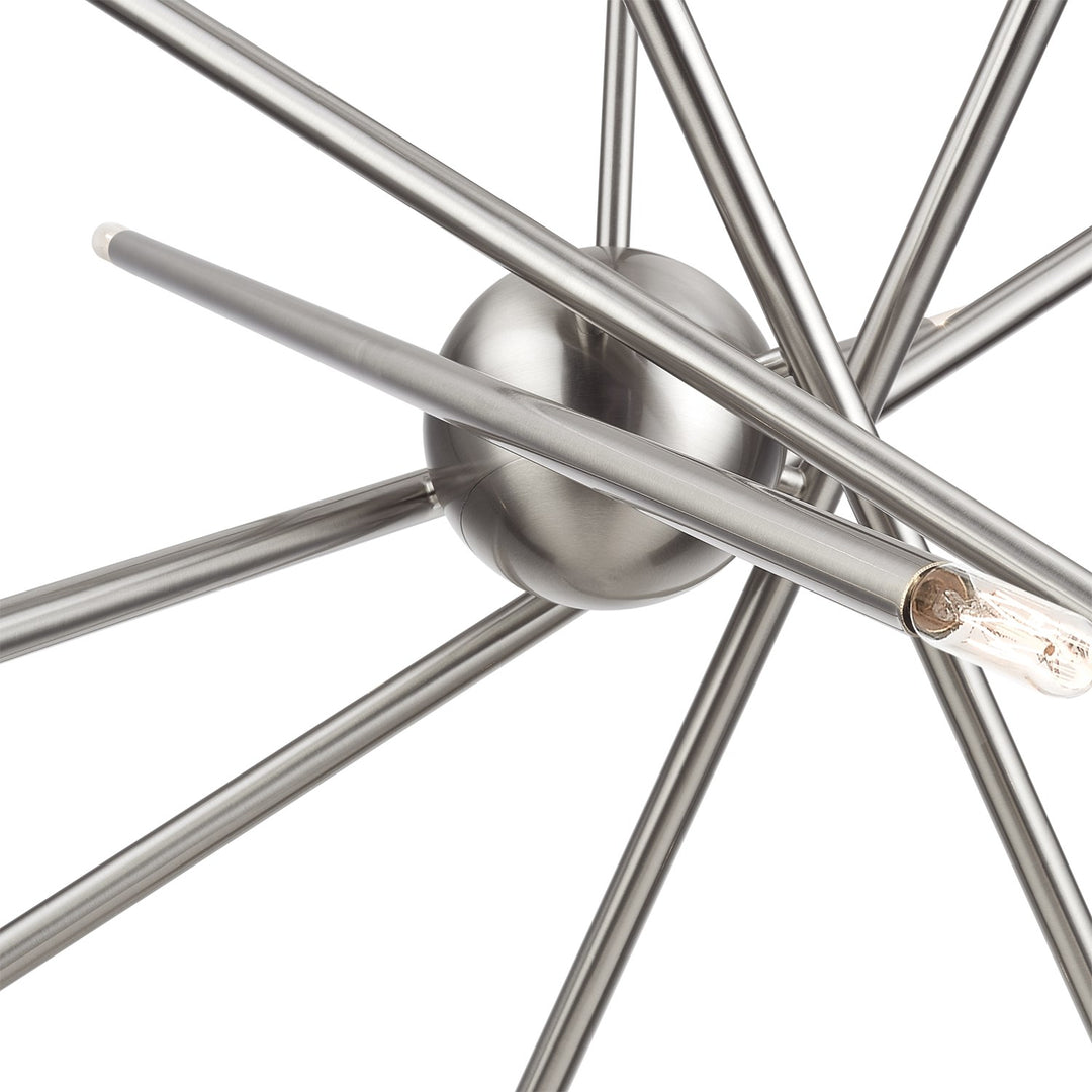 12 Light Brushed Nickel Large Chandelier