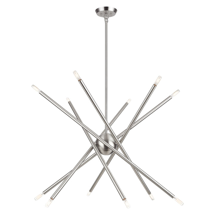 12 Light Brushed Nickel Large Chandelier