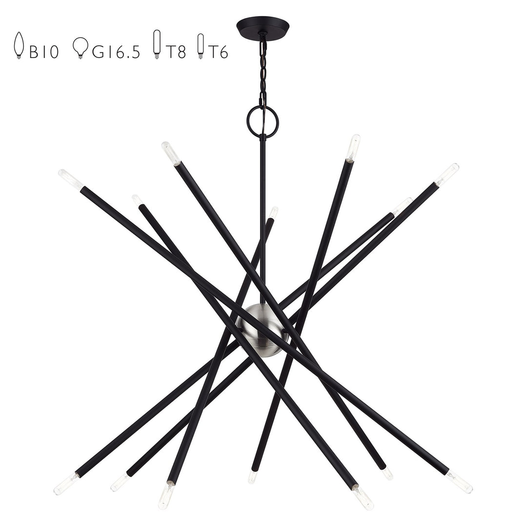 14 Light Black Extra Large Foyer Chandelier by Livex Lighting