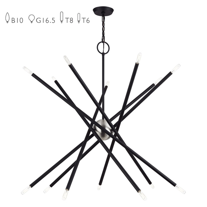 14 Light Black Extra Large Foyer Chandelier by Livex Lighting