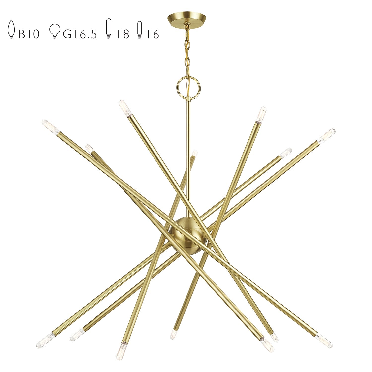 14 Light Satin Brass Extra Large Foyer Chandelier by Livex Lighting