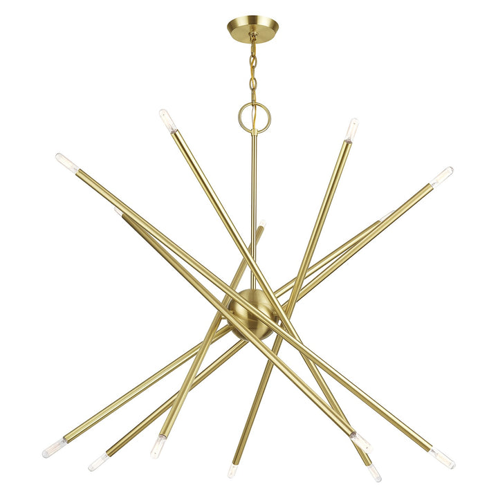 14 Light Satin Brass Extra Large Foyer Chandelier