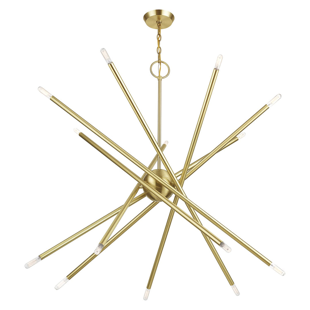 14 Light Satin Brass Extra Large Foyer Chandelier