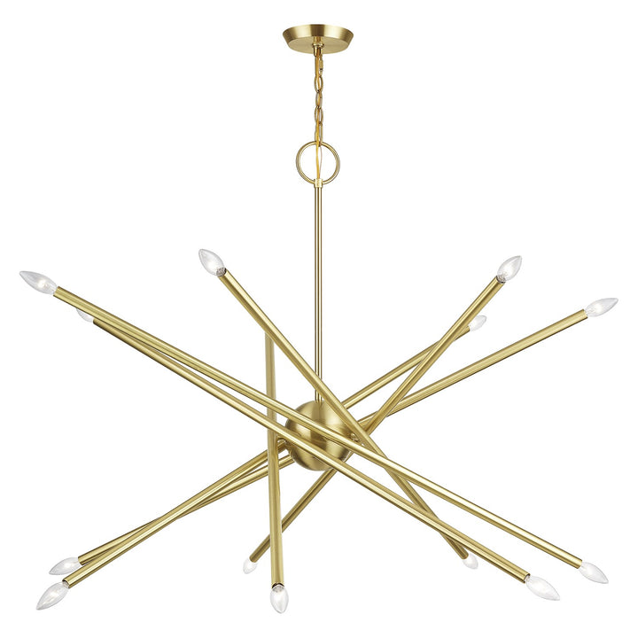 14 Light Satin Brass Extra Large Foyer Chandelier